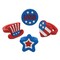 1" Patriotic Red, White & Blue Rubber Rings Assortment 24 Pc.